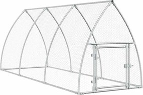vidaXL Coteț pentru păsări, gri, 300x105x120 cm, oțel galvanizat