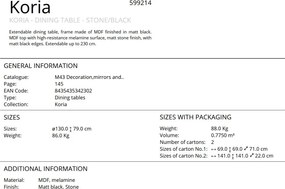 Masa dining extensibila design lux Koria