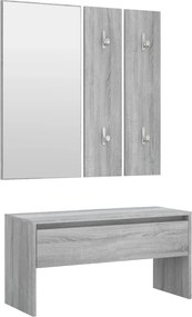vidaXL Set de mobilier pentru hol, gri sonoma, lemn prelucrat