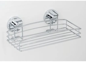 WENKO 20883100 - Poliță rotundă VACUUM-LOC din oțel, 26 x 15,3 cm, crom lucios