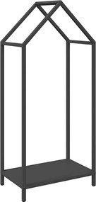 vidaXL Suport pentru lemne de foc negru Oțel laminat la rece