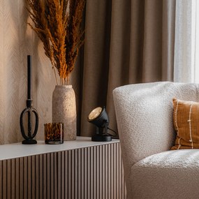 Lampă de masă industrială neagră 18 cm - Emado