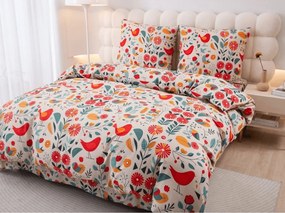 Lenjerie de pat din microfibra RETRO BIRD colorata Dimensiune lenjerie de pat: 2 buc 70 x 90 cm | 200 x 220 cm