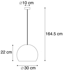 Lampă modernă rotundă cu pandantiv opalescent alb - Globe