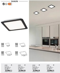 Spot LED incastrabil design modern Shaun negru 14,5x14,5cm