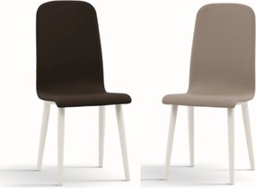 Scaun  Arianna, imitatie piele si picior metalic alb - ALB - MARO - PIELE ECOLOGICA