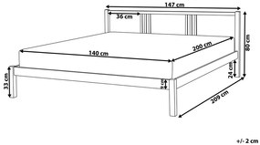Pat matrimonial 140 cm VALLES (cu somieră) (alb). 1007546