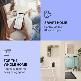 Klarstein La Palma 750 încălzitor smart 2 în 1 Convector infraroșu 85 x 60 cm 750 W partea frontală cu oglindă