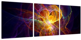 Tablou abstract (cu ceas) (90x30 cm)