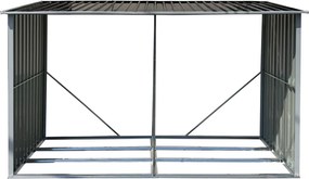 Magazie pentru lemn, antracit/alb, 302x121,5x191 cm, DARYL TIP 3