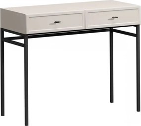 Consolă / măsuță toaletă Lorini 100 cm cu sertare - cașmir / mânere negre T-bar / cadru