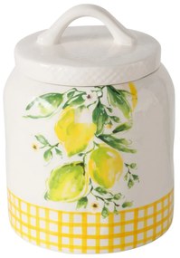 Recipient de bucătărie din ceramică cu model de lămâie, LEMONY