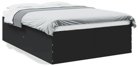 3280952 vidaXL Cadru de pat, negru, 120x190 cm, lemn prelucrat