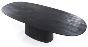 Masa ovala din lemn de mango Aron 300x110 cm neagra