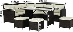 Set grădină, maro/crem, STARK NEW