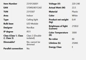 Plafoniera LED stil minimalist Vic 29cm, 3000K