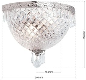 Aplica de perete cristal SCHOLER, EMPIRE CRYSTAL antique silver