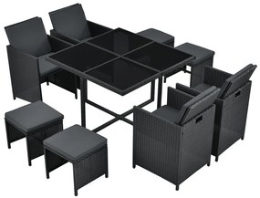 Juskys Set canapele de grădină din ratan Baracoa L