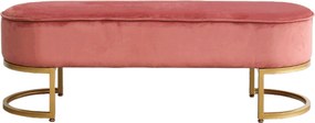Bancheta MIRILA NEW, stofa catifelata roz, 100x40x43 cm