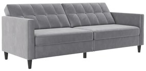 Canapea gri deschis cu tapițerie din catifea 203 cm Hartford – Støraa