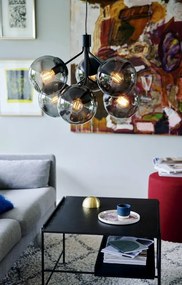 Lustra stil modern, extravagant Ivona negru/ sticla fumurie