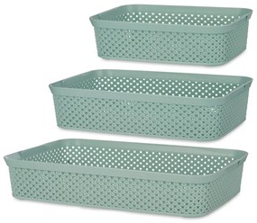 Coșuri din plastic pentru depozitare, set 3 buc.