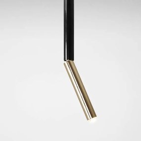 Plafoniera moderna neagra liniara cu detalii aurii din metal Aldex Stick S