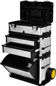 vidaXL Cutie de scule cu roți, 3 părți, înlocuiește 140174