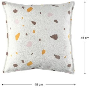 Pernă decorativă pentru copii crem cu tapițerie din țesătură bouclé/cu tapițerie din chenille Terrazzo Block – Wigiwama