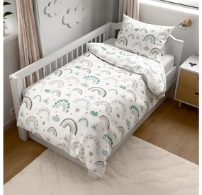 Lenjerie de pat din crep pentru patut Renforce RAINUBI alb. Dimensiune lenjerie de pat: 45 x 65 cm | 90 x 140 cm