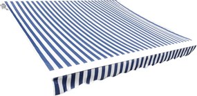 vidaXL Pânză copertină, albastru/alb, 3x2,5 m (cadrul nu este inclus)