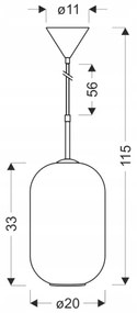 Pendul CRESTO pe cablu 1xE27/40W/230V alb/auriu