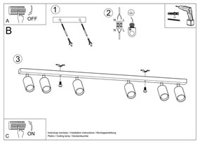 Spot BERG 6xGU10/40W/230V Sollux SL.1043