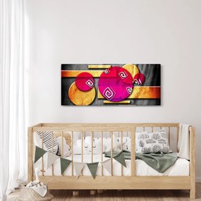 Tablou abstract cu simboluri istorice (120x50 cm)