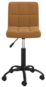 3087594 vidaXL Scaun de bucătărie pivotant, maro, catifea
