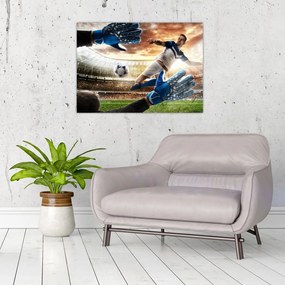 Tablou pe sticlă - Fotbalist (70x50 cm)