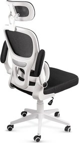 Scaun ergonomic din mesh cu suport lombar si brate rabatabile OFF 432 negru
