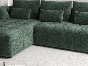 Colțar extensibil dumonde cu ladă de depozitare si sezut confortabil din spuma high-density, Malta Euphoria Green II 235x185 cm