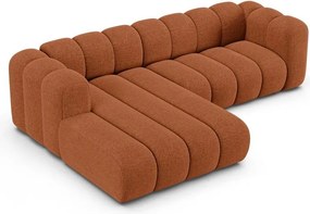 Colțar cărămiziu cu tapițerie din chenille (cu colț pe partea stângă/cu șezlong) Lupine – Micadoni