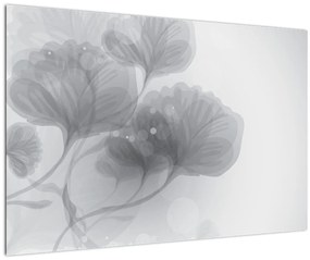 Tablou - Flori în nuanțe gri (90x60 cm)