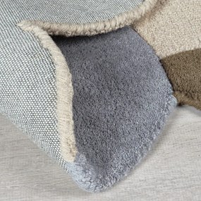 Covor grej țesut manual din lână 160x230 cm Mia Scallop Frame – Flair Rugs