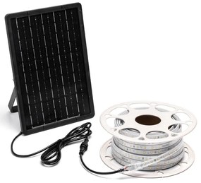 Bandă LED RGB solară dimabilă LED/20W/3,2V 20 m IP65 + telecomandă