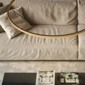 Ideal Lux - Lustră suspendată cu cablu ORACLE SLIM, LED 29 W, 230 V, 3000 K, Ø 50 cm, auriu