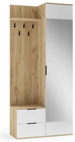 Set mobilier hol Garner, stejar auriu / alb