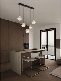 Lustra decorativa liniara cu 5 pendule LED 3000K DORIN