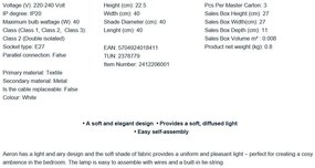 Lustra aplicata eleganta cu lumina difuza Aeron 40