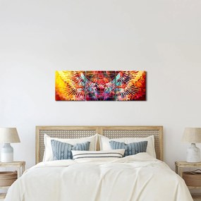 Tablou - Merkaba cu aripi, abstracție (cu ceas) (90x30 cm)