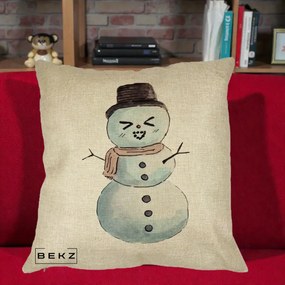 Perna Decorativa Om de Zapada Kawaii Haios, 40x40 cm, Crem, Husa Detasabila, Perna Inclusa, BEKZ®