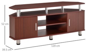 Mobilier pentru TV HOMCOM, 2 rafturi, 120x39.5x52cm, maro | Aosom RO