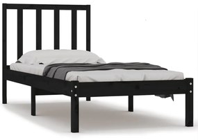 3105065 vidaXL Cadru de pat, negru, 100x200 cm, lemn masiv de pin